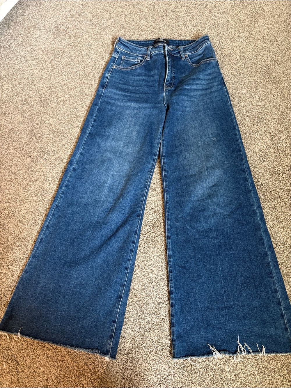 Wide Leg High-Rise Women's Jeans in Dark Blue